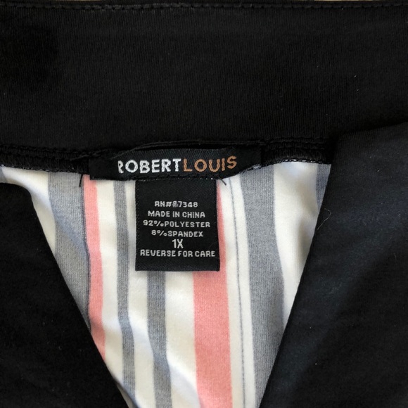 Robert Louis Black and Salmon Striped Tunic 1X - Picture 8 of 8
